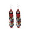 Pendientes de Borla de Flor Colorida con Cuentas de Arroz Transfronterizos Europeos y Americanos Más Vendidos Pendientes Bohemios de Moda para Mujer para Fiesta Lote