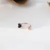 Aretes de Gota de Aceite Negros para Mujeres de Verano, Aretes Pequeños y Lindos con Cierre de Rosca, Diseño de Nicho, Aretes Personalizados de Alta Gama