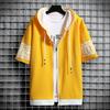 Chaqueta informal de manga corta con capucha para hombre, nueva chaqueta de primavera y verano, estilo coreano, ajustada y con cremallera