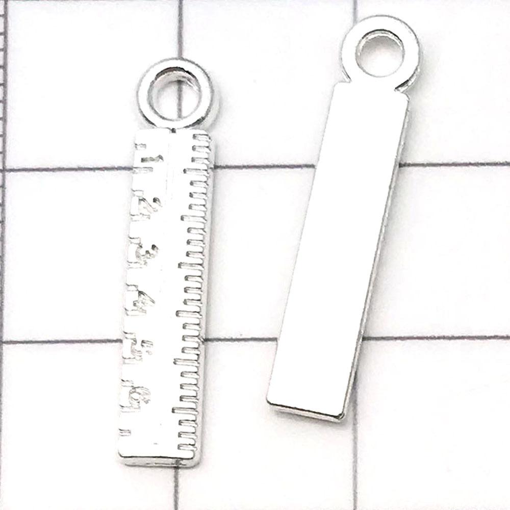 20216-M-亮银锌合金长方形毕业季工具直尺5x24mm-