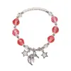 Pulseira de Resina com Contas Estilo Ins para Mulheres, Pulseira Elástica de Alto Padrão com Pingente de Lua, Joia de Mão Popular Transfronteiriça