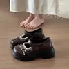 Sapatos Mary Jane de Cadarço com Solado Grosso Pequenos de Couro Femininos 2026 Verão Novo Estilo Combinam Bem com Saias Japoneses JK Lolita Salto Grosso Sapatos de Salto