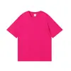 Nueva Camiseta de Manga Corta de Algodón Puro Peinado de 230g Cuello Redondo Manga Corta para Hombre y Mujer Casual Versátil Camiseta Publicitaria Uniforme de Clase