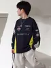 Moletom infantil, coleção primavera/outono, novo estilo 2026, camiseta de outono infantil de manga longa, para meninos mais velhos, estilo outonal moderno com design de ombro caído