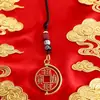 Estilo Étnico Chino Redondo Joyería Llavero de la Fortuna Colgante Accesorio de Metal Decoración Regalo para Hombres y Mujeres Al por Mayor