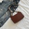 Bolsa Quadrada Pequena Rombos Simples Nova de Inverno Casual para o Dia a Dia Moda Ombro Transversal Alça Larga Bordado Bolsa Feminina
