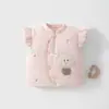 Colete para Bebê 120g Acolchoado de Algodão com Proteção para a Barriga para Outono e Inverno, Jaqueta sem Mangas para Meninas, Top Quente para Crianças