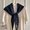 Xale Triangular Recortado Retro Coreano para Mulheres no Outono e Inverno, Protetor de Pescoço Estiloso, Cachecol Pequeno de Tricô para Pescoço com Cachecol de Lã