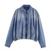 AliExpress Comércio Exterior Transfronteiriço Atacado Outono 2025 Nova Moda Europeia e Americana Feminina Jaqueta Aviador Jeans