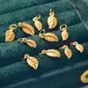 Plata 925 Accesorios DIY Pulsera Pulsera Chapado en Oro Ramas Doradas Hojas de Jade Hojas de Arce Accesorios Pulsera Colgante Pequeño