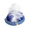 Sombrero de Aladino para mascarada, para adultos y niños, para fiestas navideñas, accesorios de actuación, sombrero de plumas para Halloween.