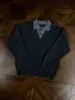 Suéter tejido falso de dos piezas estilo old money suéter textura de punto otoño e invierno estilo minimalista unisex