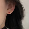 Pendientes de Plata de Ley s999 con Cinabrio Estilo Nuevo para Mujer Otoño e Invierno Adecuados para Año Nuevo Pendientes Rojos Sencillos Elegantes Versátiles