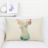 Almohada Larga para Cintura Almohada Cojín Cabecera Sofá Oficina Cojín para Cintura Almohada de Lino Estilo Nórdico de Alce