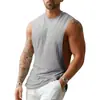 Regata masculina para fitness, estilo americano, camiseta elástica sem mangas, regata esportiva lisa da moda, regata masculina de verão