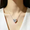 Collar con Cadena de Moissanita de Color en Forma de Corazón de 5 Quilates, Collar de Diamante de Moissanita Exagerado Europeo y Americano, Nuevo Modelo de Venta Caliente Transfronteriza al por Mayor