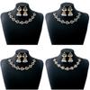 Conjunto de joyería de lujo con forma de gota de agua transfronteriza europea y americana, pendientes de perlas de estilo palaciego retro exagerados, collar de circón al por mayor