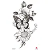Adesivos de tatuagem de flor esboço preto e branco adesivos de tatuagem de flor adesivos de tatuagem à prova d'água impressão colorida adesivos de tatuagem pequenos para braço inteiro