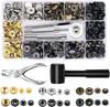 Amazon 120 Juegos de Botones a Presión Metálicos de 12 mm 633 Botones a Presión Planos con Martillo y Alicates Perforadores