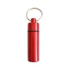 Fondo Plano Llavero Portátil Aleación de Aluminio Cartucho de Medicina Tapones para los Oídos Sellados Botella de Aluminio Botella de Almacenamiento de Metal para Pastillas de Primeros Auxilios