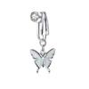 Comercio electrónico transfronterizo entre Europa y Estados Unidos, anillo de ombligo falso caliente, joyería sin perforaciones, gota de aceite de mariposa, clip de ombligo de mariposa hueca, venta al por mayor