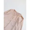 Camisa Rosa Claro Artística Estilo Francés, ¡Hecha a Mano de Nicho! Camisa Versátil de Algodón Natural de Alta Densidad, Top Minimalista para Mujer