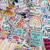 52 explosiones inspiradoras pegatinas de graffiti en inglés decorativas para equipaje, cuadernos, impermeables, pegatinas de aliento para estudiantes, venta al por mayor