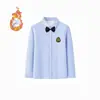 Camisa Branca Forrada com Fleece para Meninos, Fabricante com Estoque, Roupa de Performance Branca Espessa para Meninas Outono e Inverno, Camisa Térmica Infantil