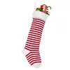Calcetines navideños infantiles transfronterizos calcetines altos de rayas tejidas decoraciones navideñas calcetines navideños con cascabeles calcetines de elfo