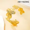 Pulsera de Flor de Mariposa Dorada, Lujo Accesible y Pulsera Abierta de Acero de Titanio de Alta Gama Estilo Europeo y Americano, Diseño Moderno y Versátil