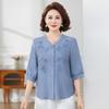 Camisa Transpirable de Verano Gastrodia para Madre 50-60 Años Mujeres de Mediana Edad y Mayores Holgada que Cubre la Carne Camisa Fina de Manga Corta para Mujeres