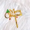 Nova Decoração de Festa de Feliz Natal Transfronteiriça Decoração de Bolo de Vestir Decoração de Bolo de Acrílico Árvore de Natal Floco de Neve