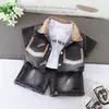 Traje de Verano de Manga Corta para Niños 2026 Nuevo Estilo Conjunto de Tres Piezas de Mezclilla de Manga Corta para Niños Ropa de Verano para Bebé Niño