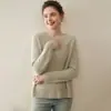Suéter Base de Punto de Cachemira con Cuello Redondo para Mujer, Suéter de Manga Larga, Holgado, Cómodo, Suave, Versátil, Cálido, con Mangas Raglán