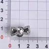 Plata Metálica Electrochapada Rosa Diamante Corazón Lazo Joyería Accesorios DIY Funda de Teléfono Móvil Bolsa Pasador Zapato Material
