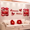 Decoración de Pared de Fondo para Sofá de Boda con Palabras Felices para el Novio y la Novia, Casa Nueva, Habitación de Boda, Arreglo de Dormitorio Usando Papel Picado 3D para Bodas