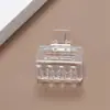 Pinza Cuadrada Pequeña de 5 cm Transparente Pinza para el Cabello de Niña Pinza Exquisita Pinza de Tiburón para Baño Tocado DIY Hecho a Mano