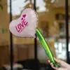 Globos de papel de aluminio en forma de corazón para sostener en la mano del Día de San Valentín chino, globos de ramo en forma de corazón para la confesión de pareja, globos de decoración para el ambiente de fiesta