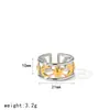 Anillo de Estrella y Luna de Diseño Urbano, Estilo Nicho de Gama Alta, Anillo Abierto Hueco de Acero de Titanio, Anillo de Acero Inoxidable Dorado de 18K