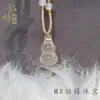 Colgante de Calabaza Tridimensional de Ágata Natural, Nuevo Estilo Chino Candado de la Fortuna de Ágata Cadena de Hueso Colgante Accesorio de Joyería
