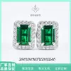 Nuevos Pendientes de Esmeralda de Cultivo de Lujo Ligero Zhou Hengfu Jewelry, Broqueles de Plata S925 para Mujer, Estilo Europeo y Americano
