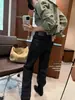 Jeans de pierna ancha estrecha holgados adelgazantes de estilo de lujo ligero elástico en cuatro direcciones Su Xinlan/YOUMO 95292-1