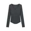 Elegante jersey de punto morado con cuello semiabierto para mujer, diseño de principios de otoño, único y estiloso, suave y cómodo