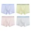 Cuecas Boxer de Seda de Amora para Meninos Adolescentes Gelo Seda Respirável Sensação Fresca para Meninos na Puberdade Verão Antibacteriana Cuecas Boxer Masculinas