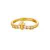 Anillo Cruz de Acero Inoxidable de Lujo Accesible Retro Europeo y Americano Chapado en Oro de 18K con Circonita Incrustada Estilo Ins Anillo al por Mayor