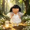 Ropa solo España Mia Potato Muñeca Ropa 24cm Muñeca Vestido de Ángel con Tiras de Plumas Blancas y Negras para Niña