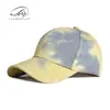 Gorra de Béisbol Retro Algodón Tie-Dye Europea y Americana para Hombres y Mujeres, Sombrero de Sol Protector Solar Estilo Coreano, Gorra con Visera Colorida para Cola de Caballo