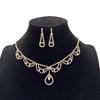 Juego de Joyería Transfronterizo Cadena de Garra de Diamante Completo Moda Simple Accesorios de Alta Gama Aretes Aretes Collar Accesorios para Mujer Venta al por Mayor