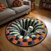 Tapete de Chão Armadilha Abismo da Ilusão de Halloween, Tapete Redondo Criativo de Veludo de Cristal para Pegadinha, Decoração de Sala de Estar e Quarto