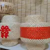 Loja de Ano Novo Porta Decorações Festivas Vermelhas Tecelagem de Bambu DIY Estilo Chinês Elegância Vermelha Tecelagem de Bambu Artesanal Tiras de Bambu Flexíveis com Várias Formas